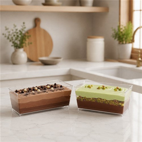 Mini Luxe Rectangle Dessert Cup 8pk 120ml