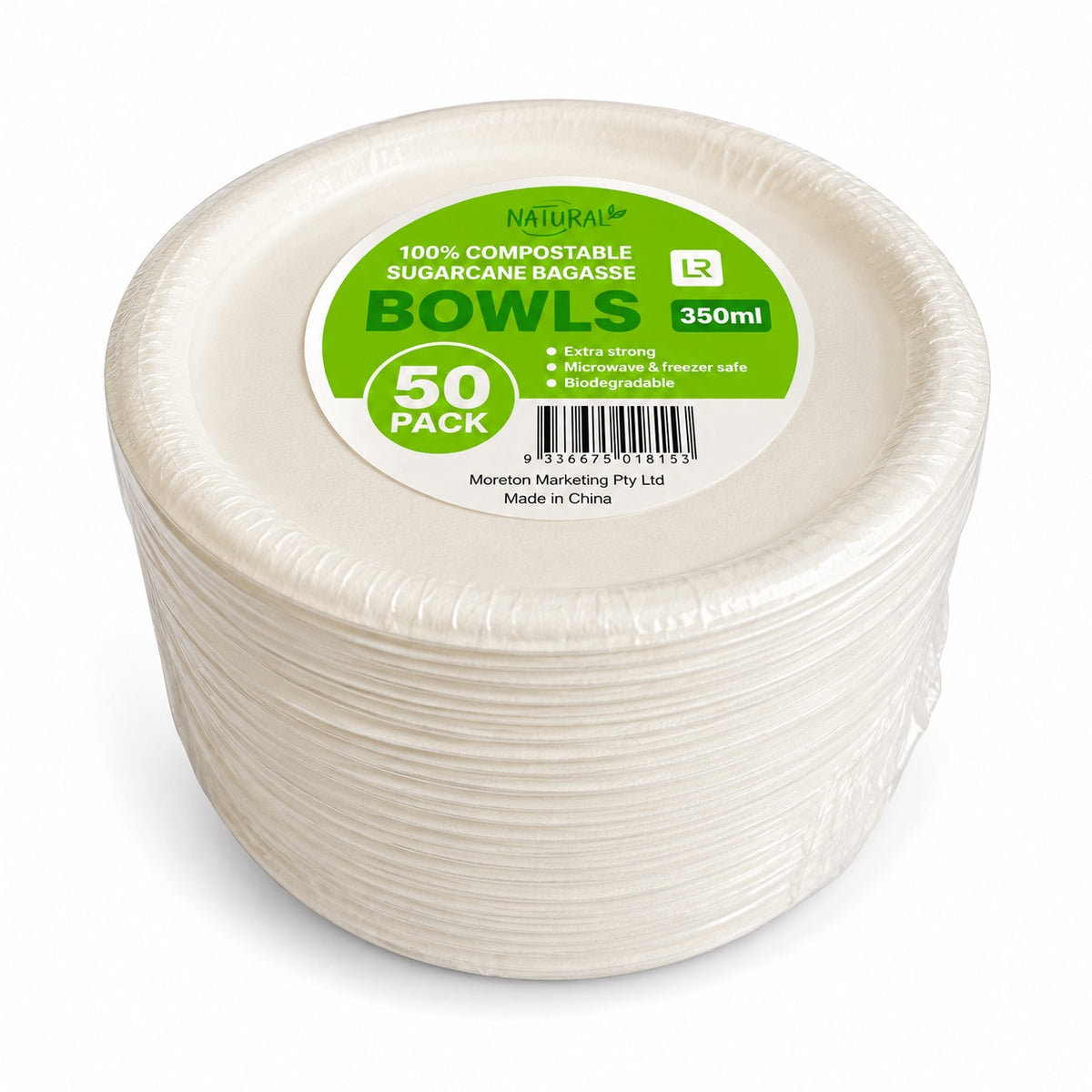 Eco Sugarcane Bowl White 350ml 50pk