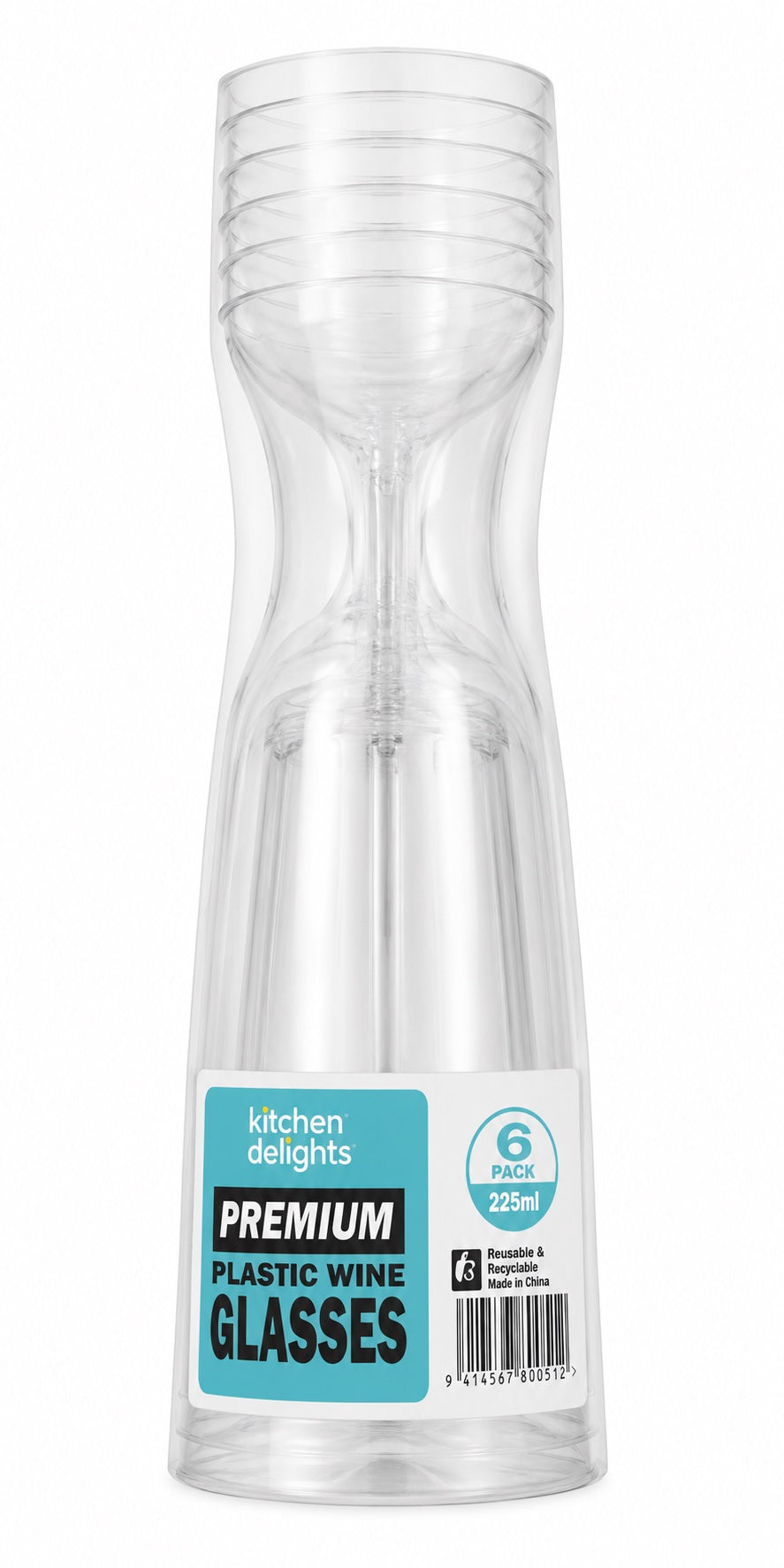 Plastic Wine Glasses 6pk