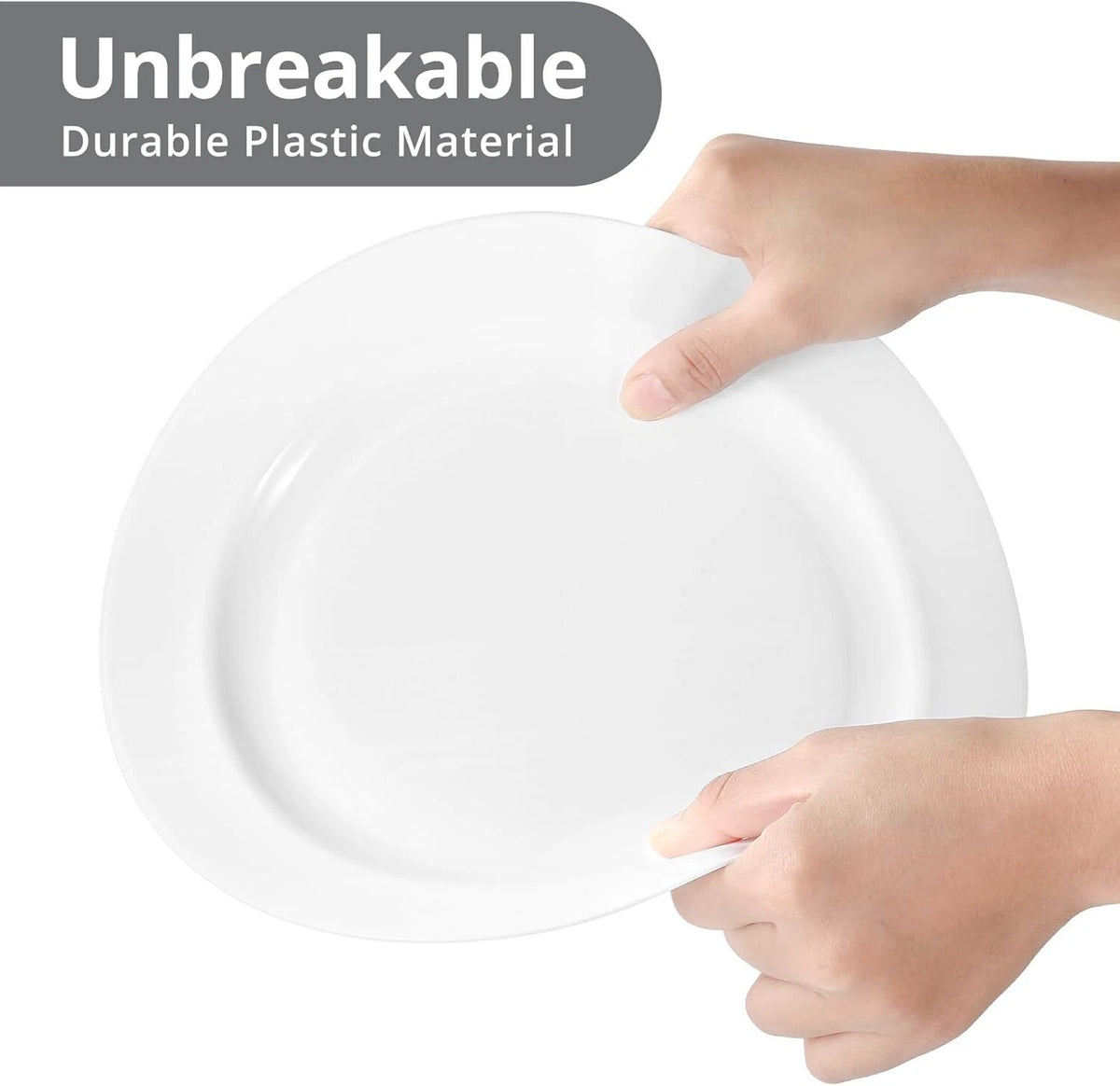 Plastic Dinner Plates (White) 260mm 50pc