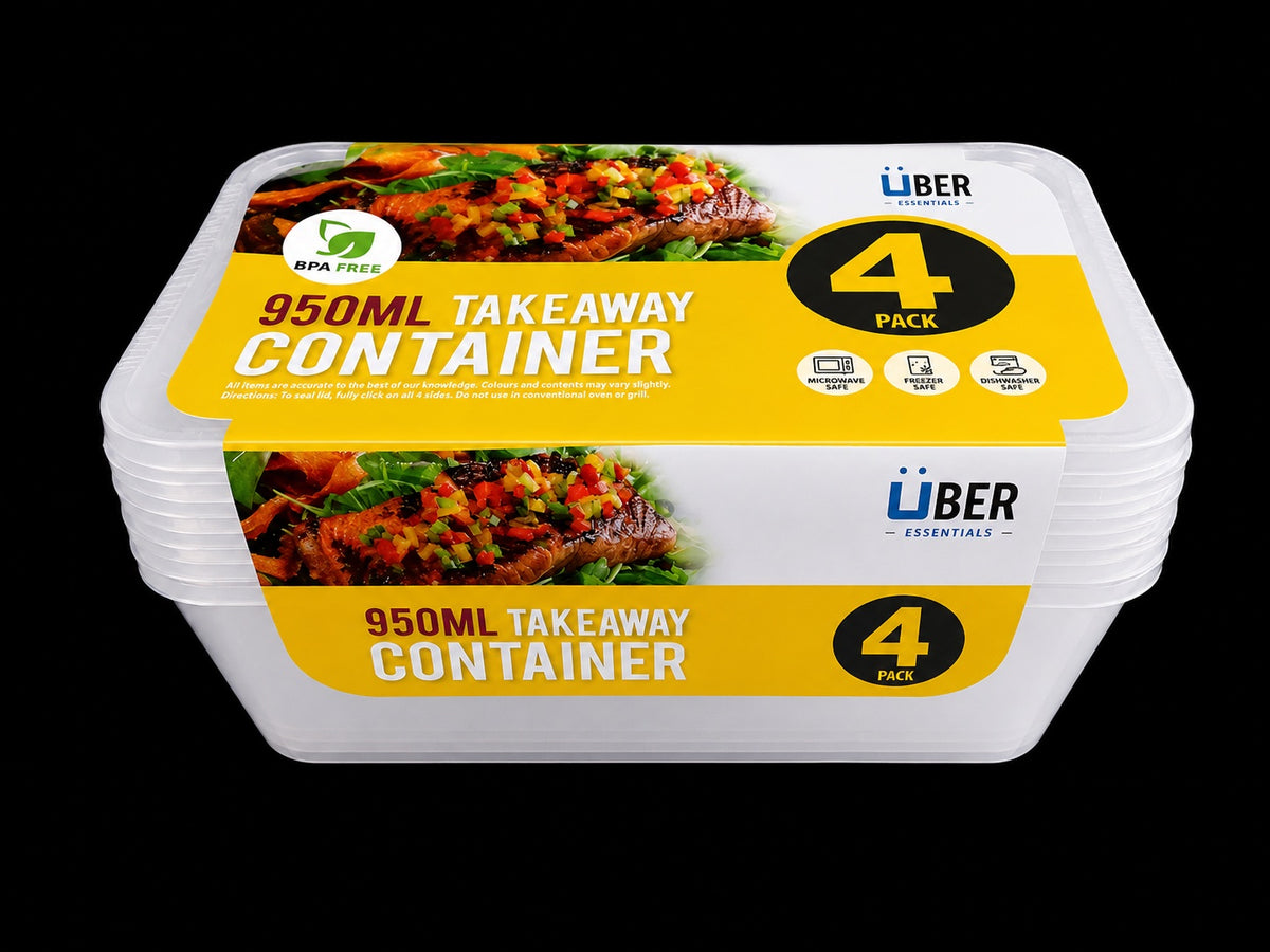 Reusable Food Container Rect 4pk 950ml