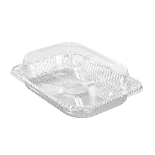 Foil Tray Lge W/ Plastic Lid 2pk 45x34x6.5cm