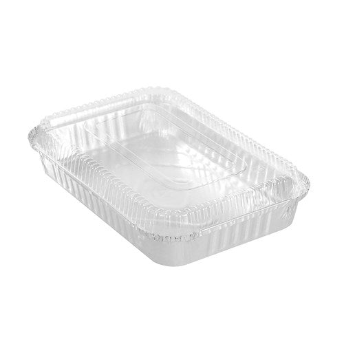 Foil Tray W/ Plastic Lid 6pk 31.5x21x4.5cm