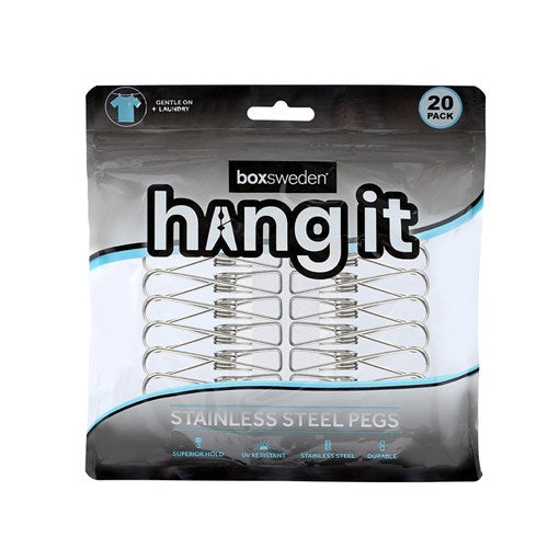 Hangit Stainless Steel Pegs 20pk 6cm