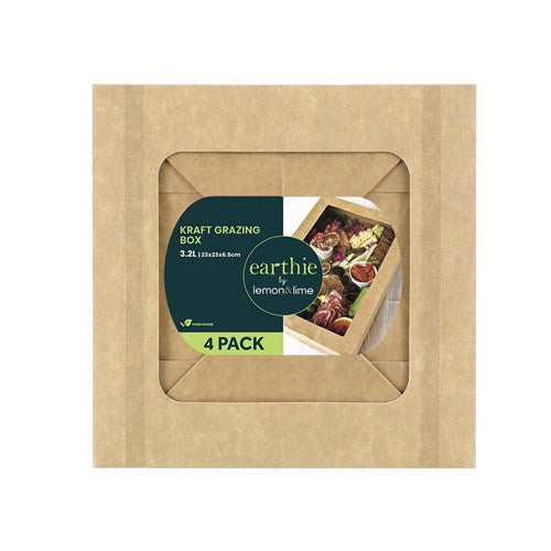 ECO KRAFT GRAZING BOX 3.2L 4PK 23X23X6.5CM