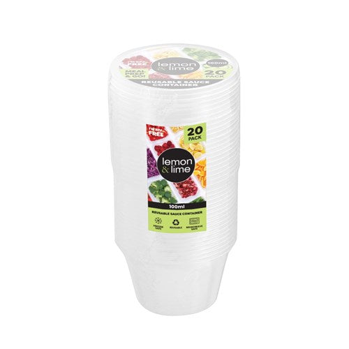 REUSABLE SAUCE CONTAINER 100ML 20PK