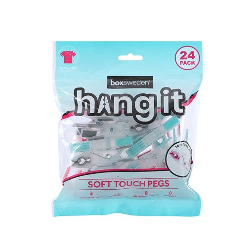 Hangit Soft Touch Clothes Pegs 24pk