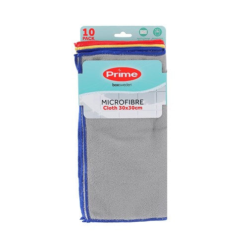 PRIME MICROFIBRE CLOTHS 10PK 30X30CM