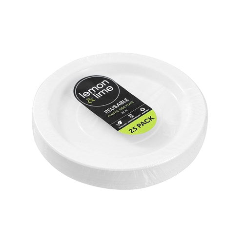 Reusable Plastic Side Plate 18cm 25pk