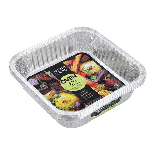Foil Tray Square 5pk 20x20x4.5cm