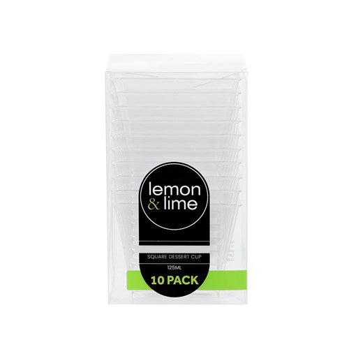 Mini Luxe Square Dessert Cup 10pk 125ml