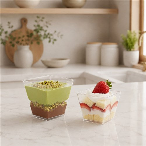 Mini Luxe Square Dessert Cup 10pk 125ml