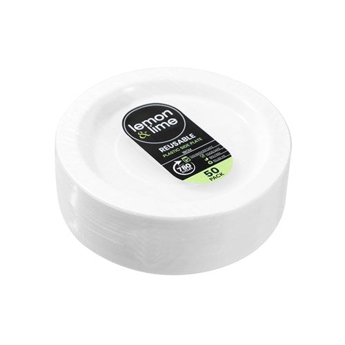 Reusable Plastic Side Plate 18cm Value 50pk