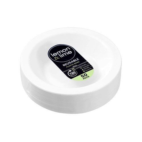 Reusable Plastic Serving Bowl 18cm Value 50pk