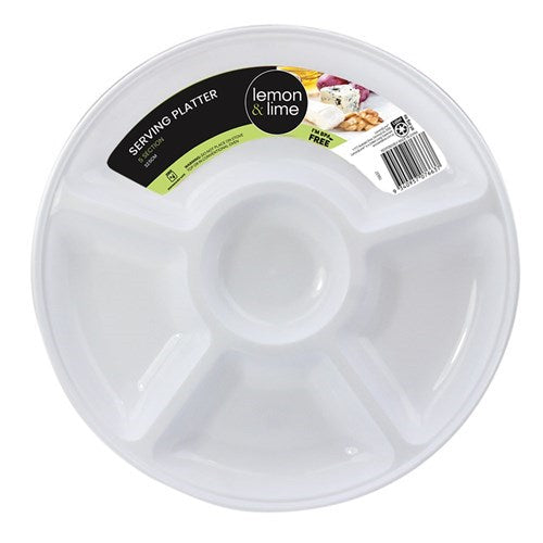 Serving Platter 5 Section Round 31.5cm White