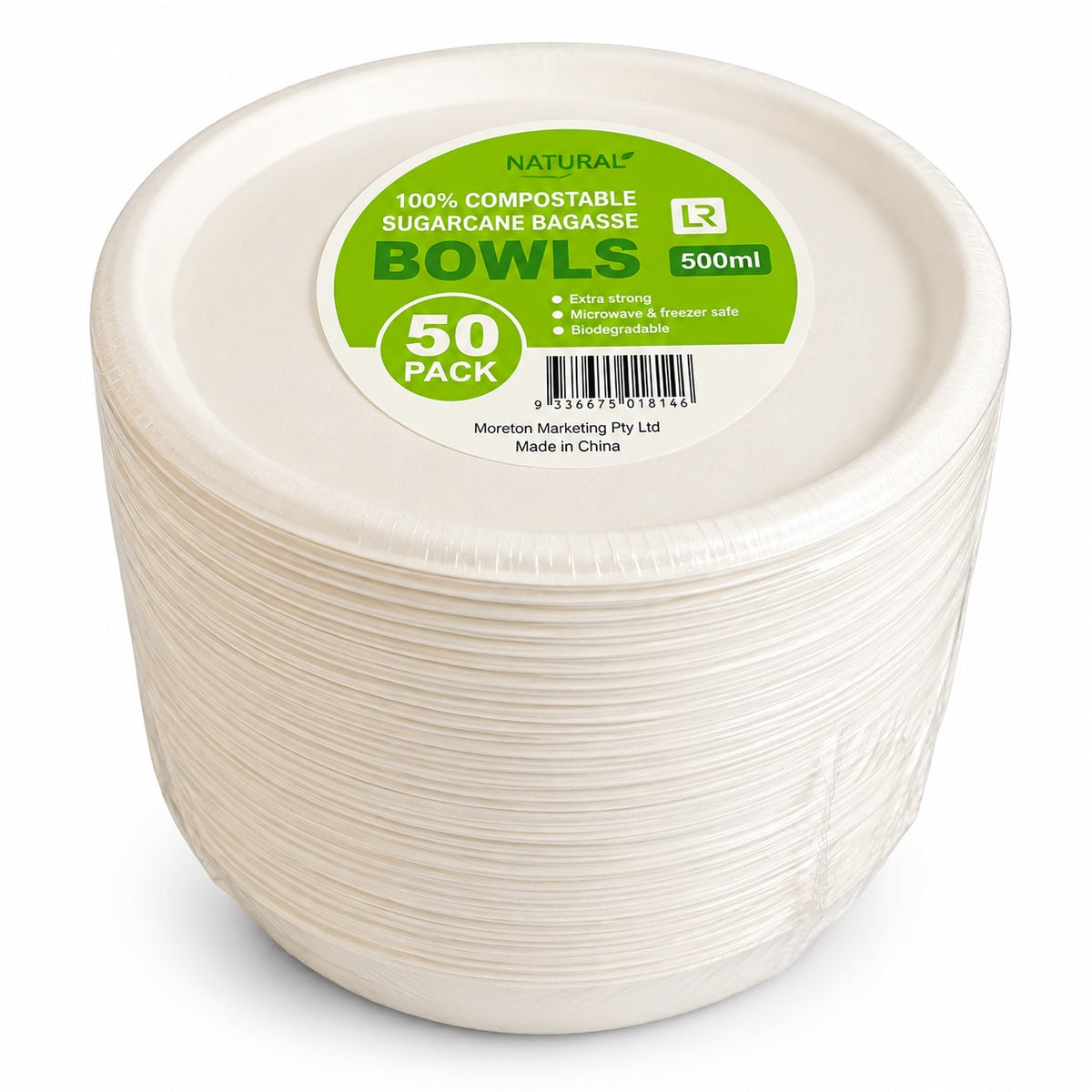 Eco Sugarcane Bowl White 500ml 50pk