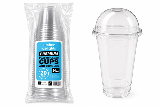 Premium Plastic Cup With Dome Lid