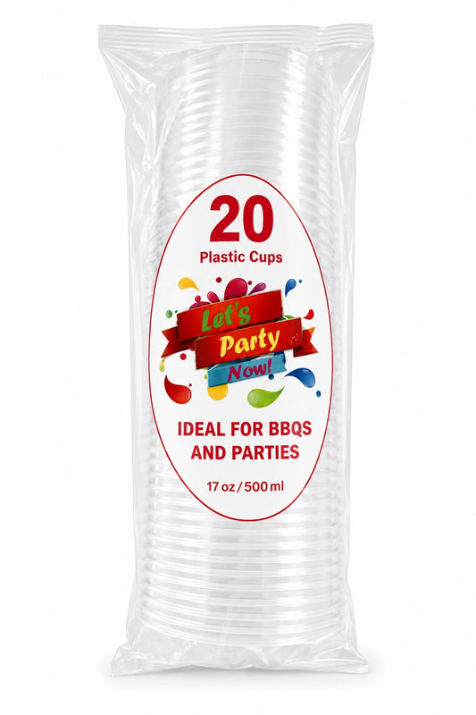 Plastic Clear Cup 500ml 20pk