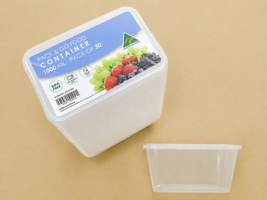 Reusable Food Container Rect 1000ml 30Pk