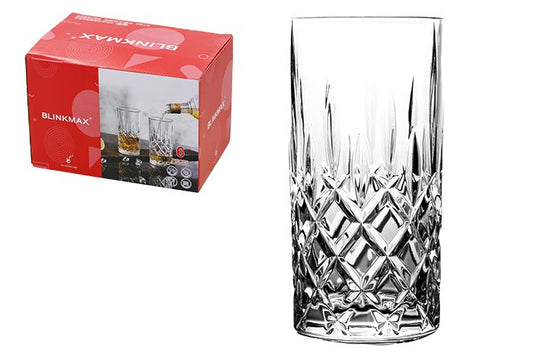 Diamond Cut High Ball Tumbler 425ml 6pk
