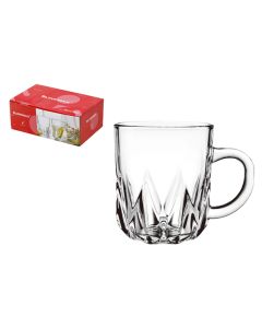 Glass Diamond Cut Tea/Coffee Glass 220ml 6pk