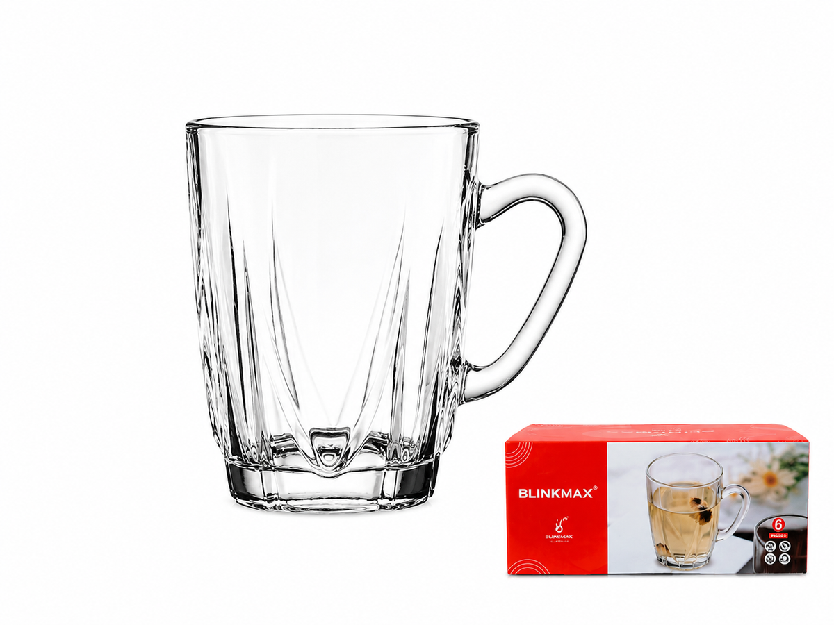Glass Coffee/Tea mug 230ml 6pk