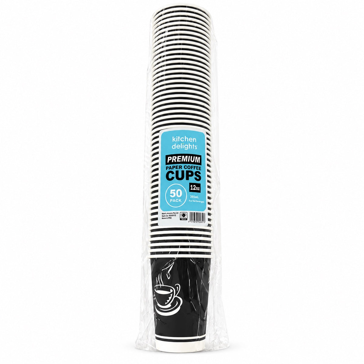 Coffee Cup (Black) 12oz 50pk