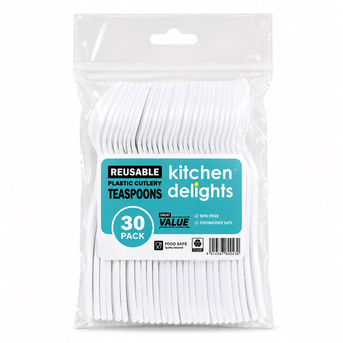 Reusable Plastic Teaspoon 30pk