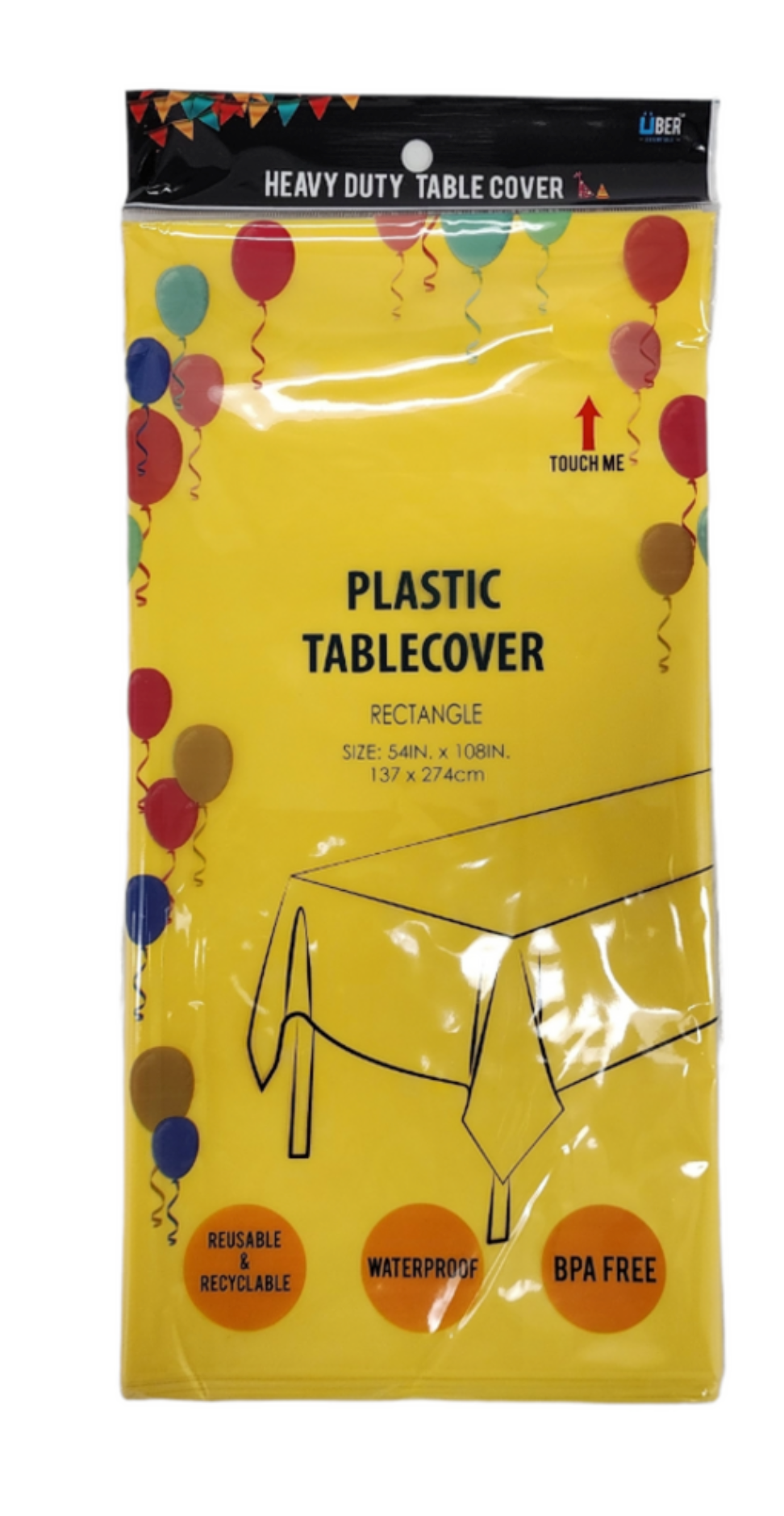 Heavy Duty Yellow Rectangle Disposable Table Cover
