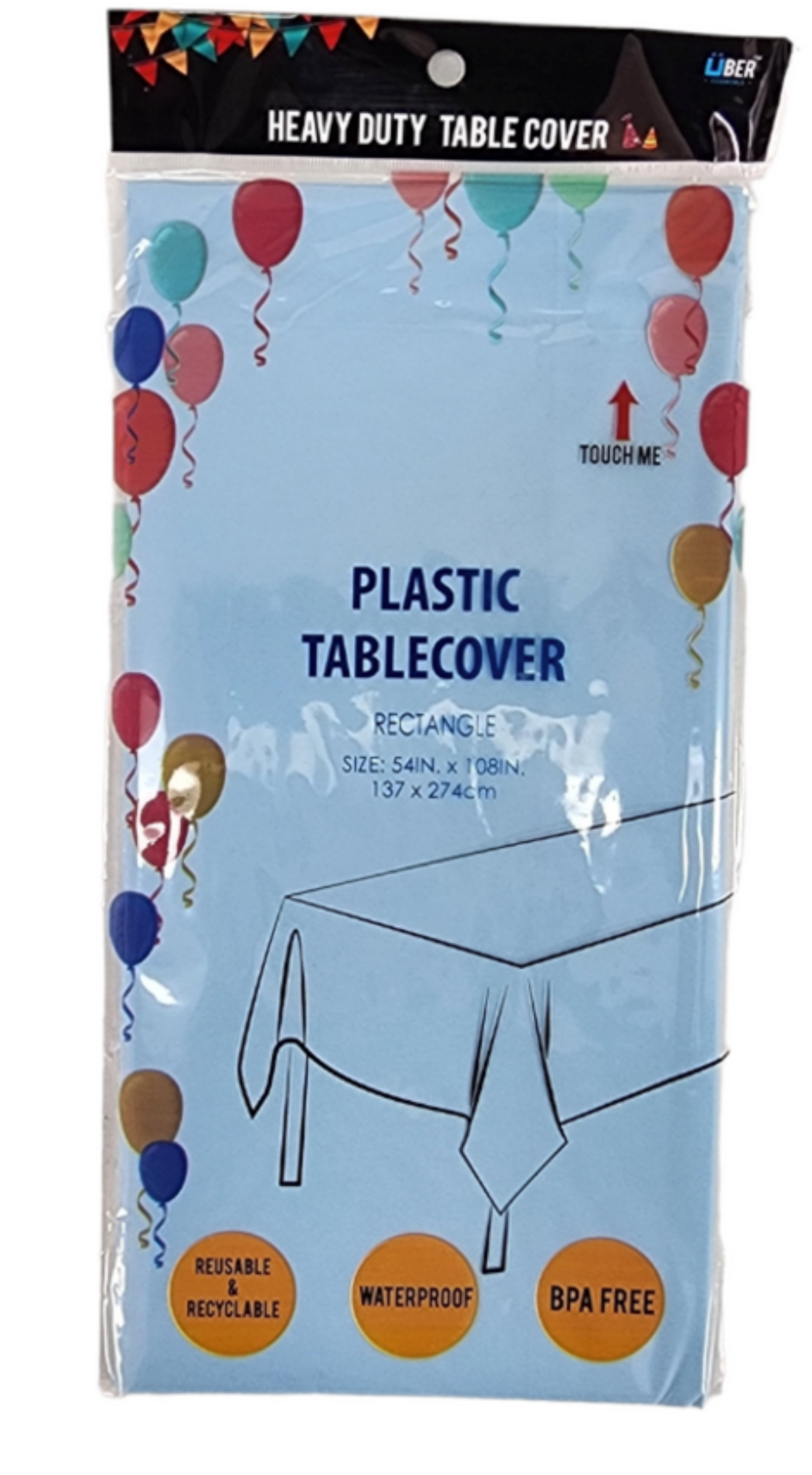 Heavy Duty Sky Blue Rectangle Disposable Table Cover