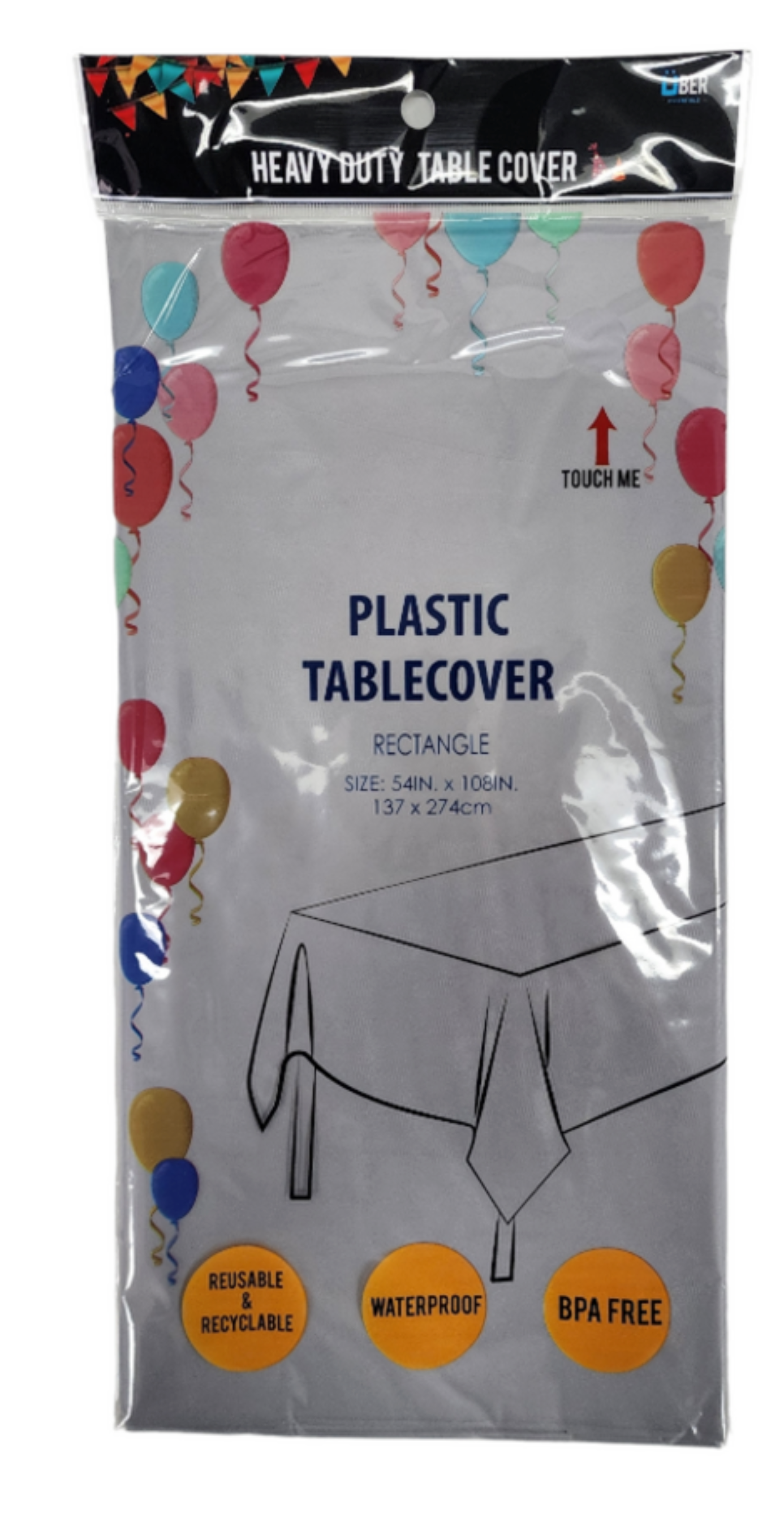 Heavy Duty Silver Rectangle Disposable Table Cover