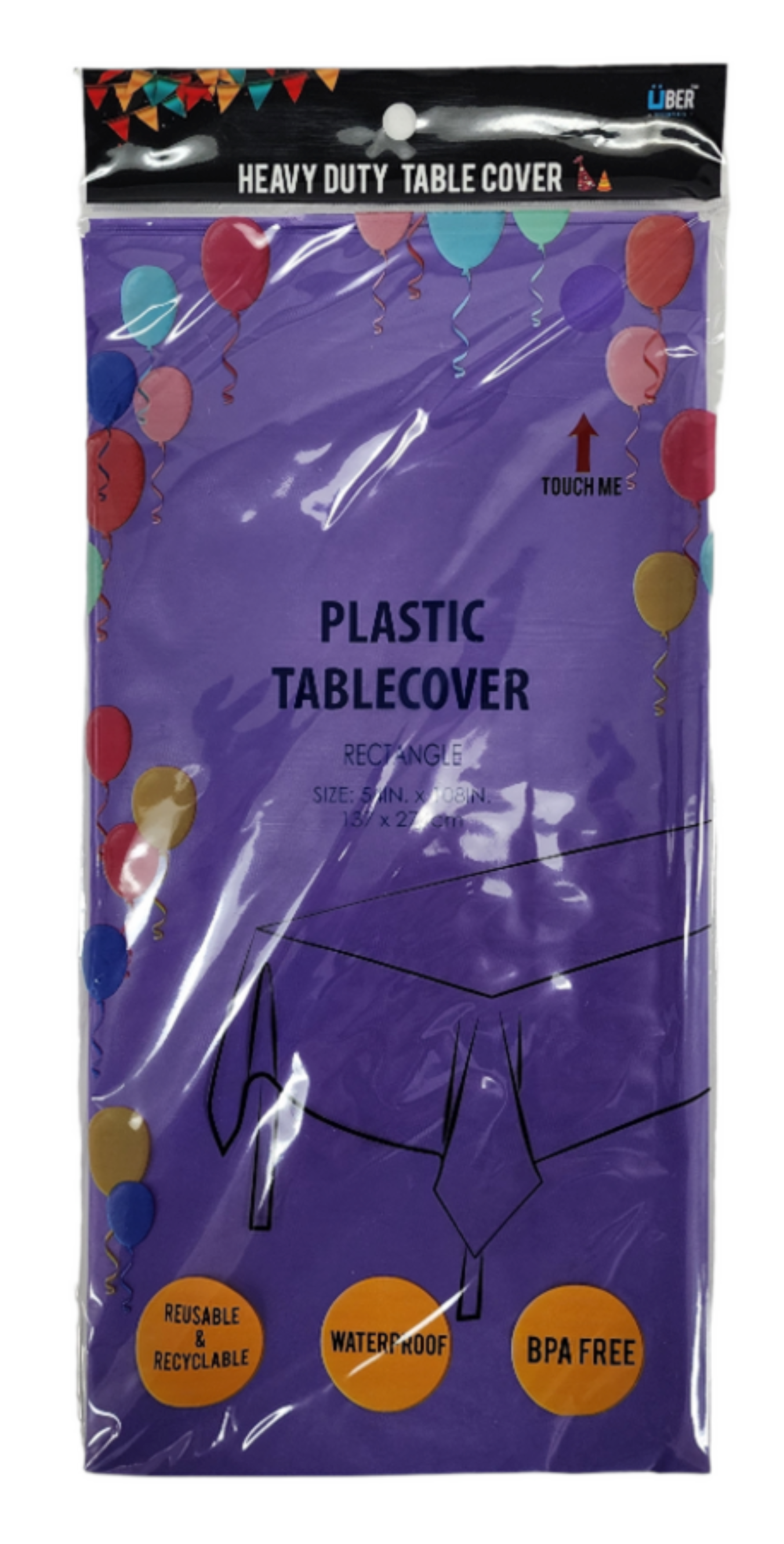 Heavy Duty Purple Rectangle Disposable Table Cover