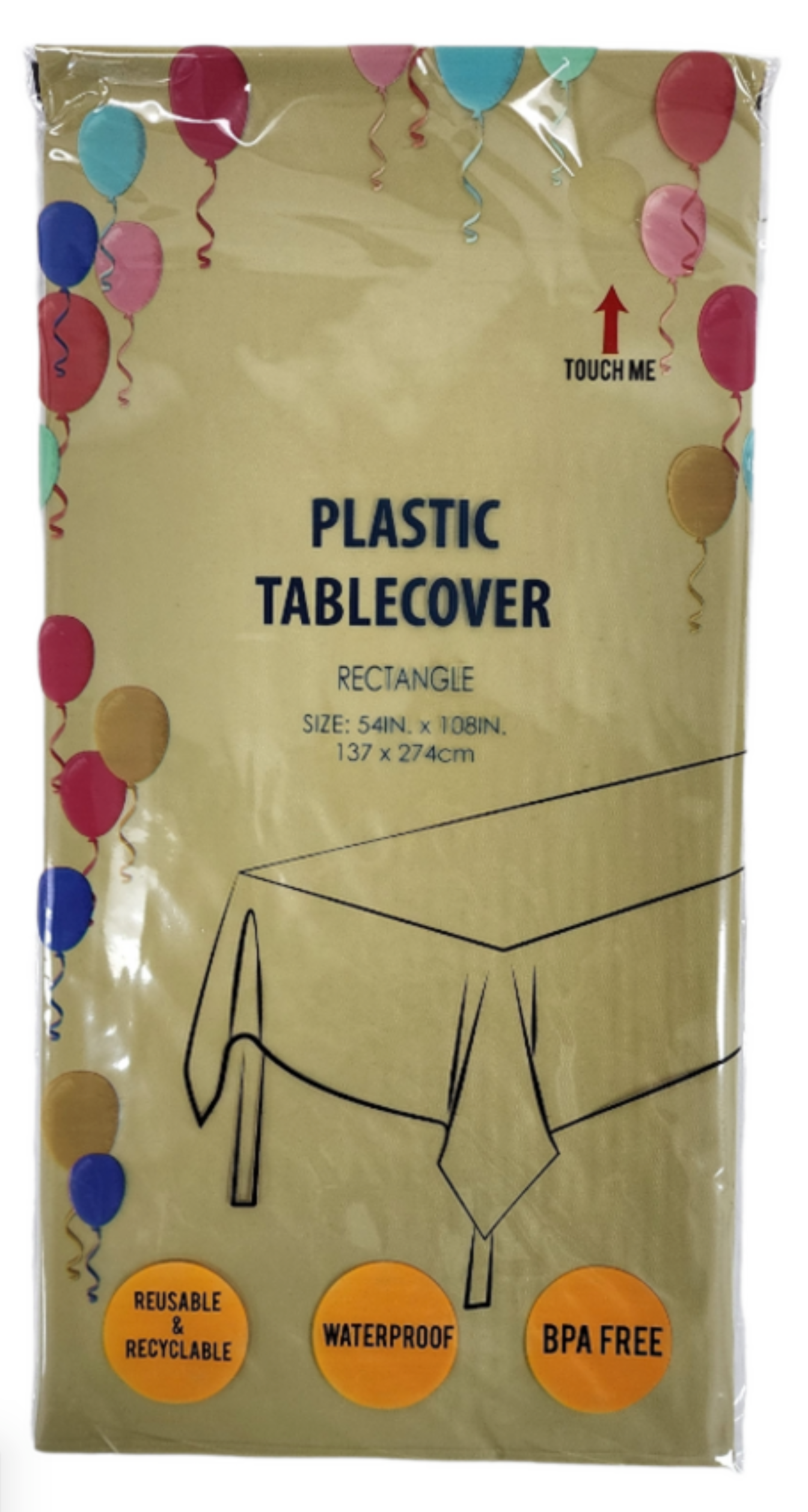 Heavy Duty Gold Rectangle Disposable Table Cover