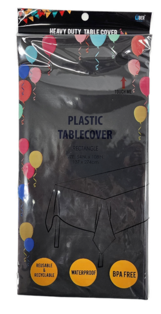 Heavy Duty Black Rectangle Disposable Table Cover