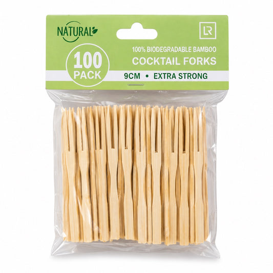 Bamboo Cocktail Fork 100pk 9cm