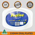 50pc 330mm x 245mm White Plastic Oval Plate Catering Microwaveable Recyclable